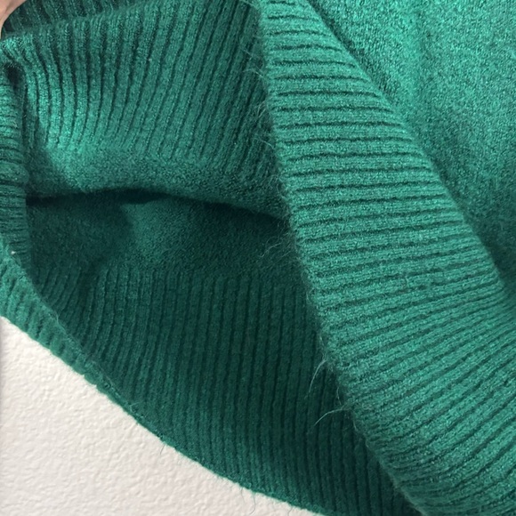 Zara Green Turtleneck Sweater with Ribbed Details Sm Academia Pullover Fall - Picture 7 of 12